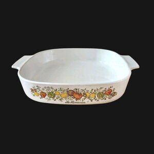 Vtg Corning Ware LE ROMARIN Casserole Dish Spice Of Life A-10-B 9.75 X 9.75 X 2"